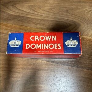 Vintage excellent condition embossed Crown Dominoes with box​​​​​